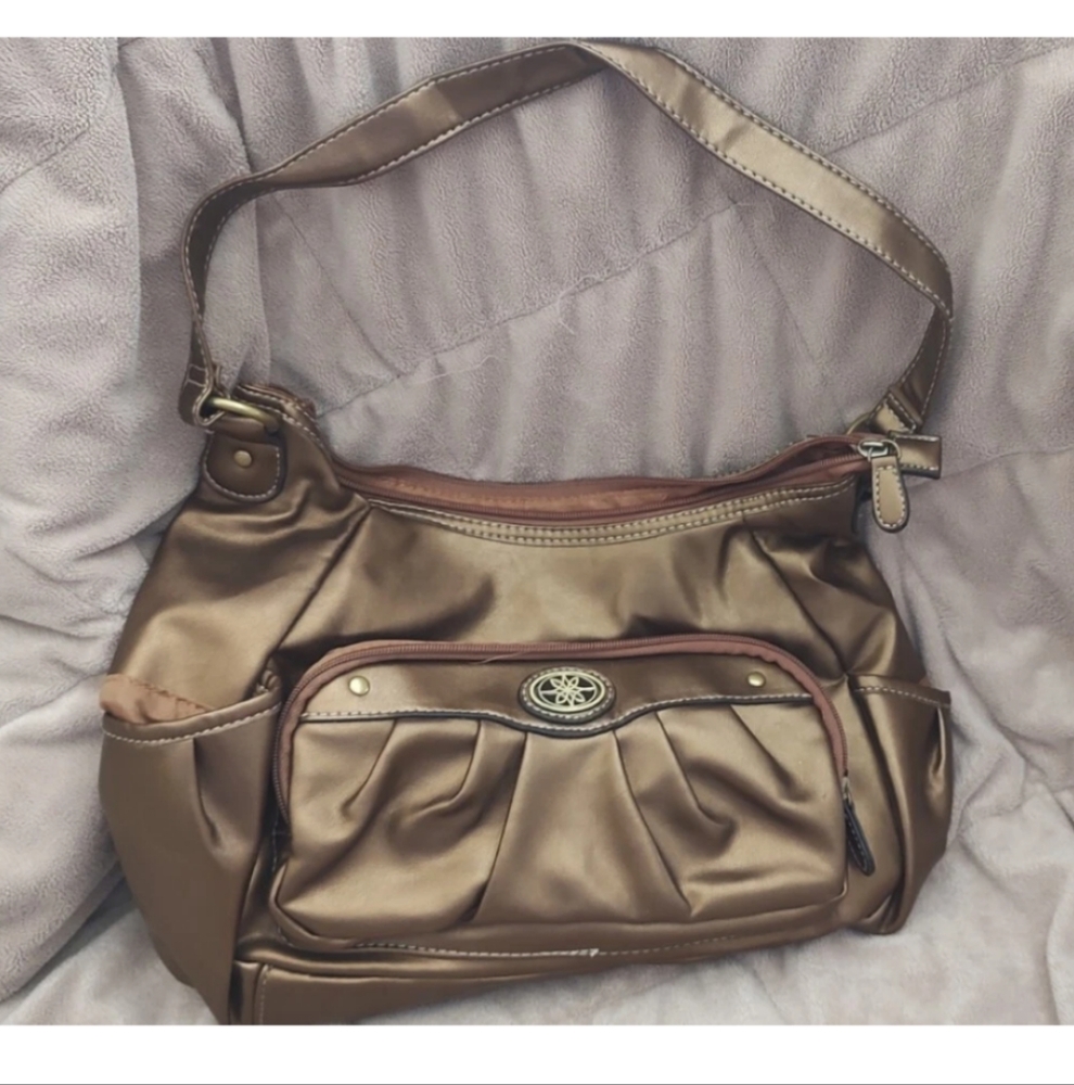 Brown Slouchy Shoulder Bag with Curved Strap